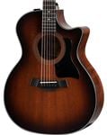 Taylor 324ce Grand Auditorium Acoustic Electric Guitar with Case Body Angled View